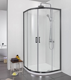 Aquatek Душевой уголок Ария 100x100 AQ ARI RO 10020BL профиль черный стекло прозрачное – фотография-3